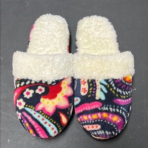 Vera Bradley Colorful Patterned Fleece Slippers